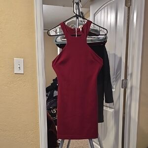 Elegant Burgundy Sleeveless Dress